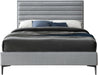 Meridian Furniture - Hunter King Linen Bed in Grey - HunterGrey-K - GreatFurnitureDeal