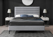 Meridian Furniture - Hunter King Linen Bed in Grey - HunterGrey-K - GreatFurnitureDeal