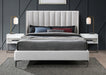Meridian Furniture - Nadia Velvet Queen Bed in Cream - NadiaCream-Q - GreatFurnitureDeal