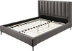 Meridian Furniture - Nadia Velvet King Bed in Grey - NadiaGrey-K - GreatFurnitureDeal