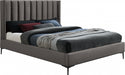 Meridian Furniture - Nadia Velvet Queen Bed in Grey - NadiaGrey-Q - GreatFurnitureDeal
