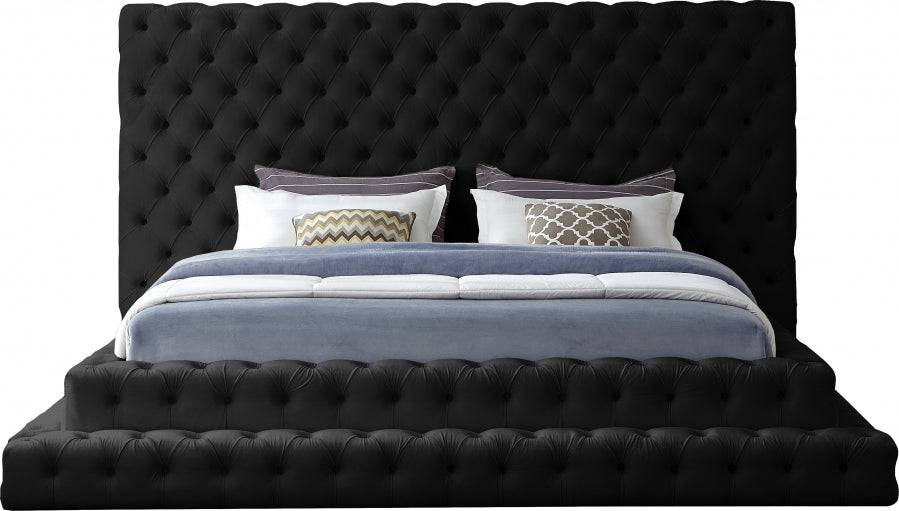 Meridian Furniture - Revel Velvet Queen Bed in Black - RevelBlack-Q
