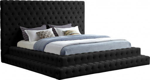 Meridian Furniture - Revel Velvet Queen Bed in Black - RevelBlack-Q - GreatFurnitureDeal