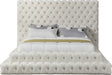 Meridian Furniture - Revel Velvet King Bed in Cream - RevelCream-K - GreatFurnitureDeal