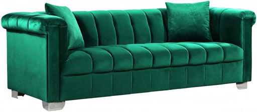 Meridian Furniture - Kayla Velvet Sofa in Green - 615Green-S - GreatFurnitureDeal