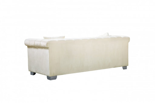 Meridian Furniture - Kayla Velvet Sofa in Cream - 615Cream-S - GreatFurnitureDeal