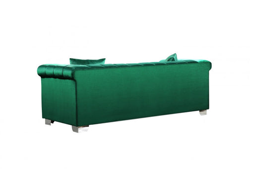 Meridian Furniture - Kayla Velvet Loveseat in Green - 615Green-L - GreatFurnitureDeal