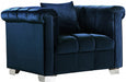 Meridian Furniture - Kayla Velvet Chair in Navy - 615Navy-C - GreatFurnitureDeal