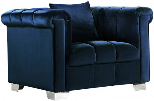 Meridian Furniture - Kayla Velvet Chair in Navy - 615Navy-C - GreatFurnitureDeal