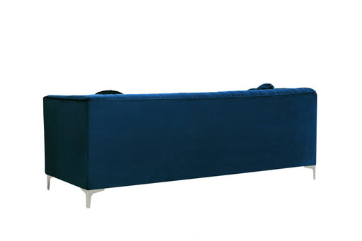 Meridian Furniture - Isabelle Velvet Sofa in Navy - 612Navy-S - GreatFurnitureDeal