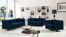 Meridian Furniture - Isabelle Velvet Sofa in Navy - 612Navy-S - GreatFurnitureDeal