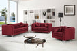 Meridian Furniture - Isabelle Velvet Sofa in Burgundy - 612Burg-S - GreatFurnitureDeal