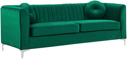Meridian Furniture - Isabelle Velvet Sofa in Green - 612Green-S - GreatFurnitureDeal