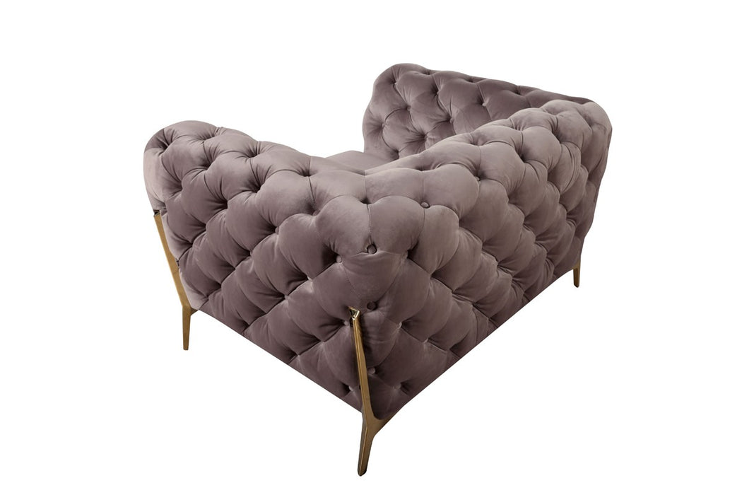 VIG Furniture - Divani Casa Sheila Modern Silver Fabric Sofa Set - VGCA1346-SIL