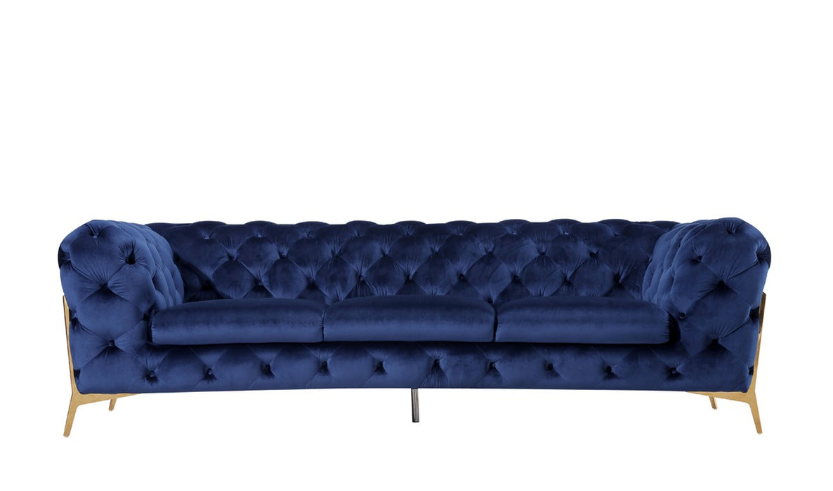 VIG Furniture - Divani Casa Sheila Modern Dark Blue Fabric Sofa Set - VGCA1346-BLU