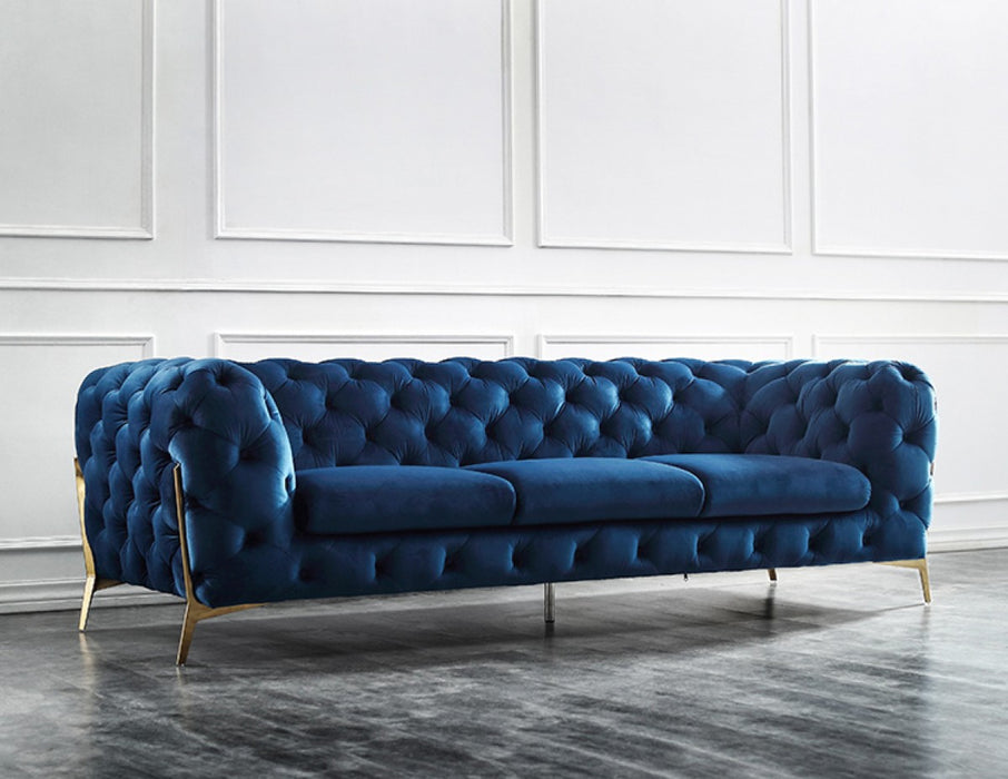 VIG Furniture - Divani Casa Sheila Modern Dark Blue Fabric Sofa Set - VGCA1346-BLU