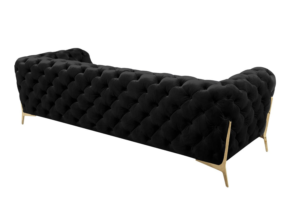 VIG Furniture - Divani Casa Sheila Modern Black Velvet Sofa Set - VGCA1346-BLK - GreatFurnitureDeal