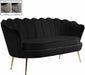 Meridian Furniture - Gardenia Velvet Loveseat in Black - 684Black-L - GreatFurnitureDeal