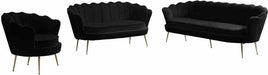 Meridian Furniture - Gardenia Velvet Loveseat in Black - 684Black-L - GreatFurnitureDeal