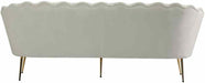 Meridian Furniture - Gardenia Velvet Sofa in Cream - 684Cream-S - GreatFurnitureDeal