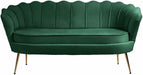Meridian Furniture - Gardenia Velvet Loveseat in Green - 684Green-L - GreatFurnitureDeal