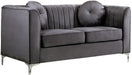 Meridian Furniture - Isabelle 3 Piece Living Room Set in Grey - 612Grey-S-3SET - GreatFurnitureDeal