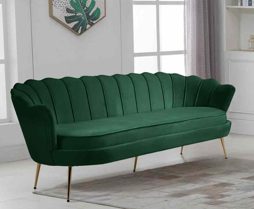 Meridian Furniture - Gardenia Velvet Sofa in Green - 684Green-S - GreatFurnitureDeal
