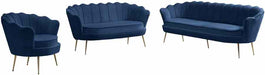 Meridian Furniture - Gardenia Velvet Sofa in Navy - 684Navy-S - GreatFurnitureDeal