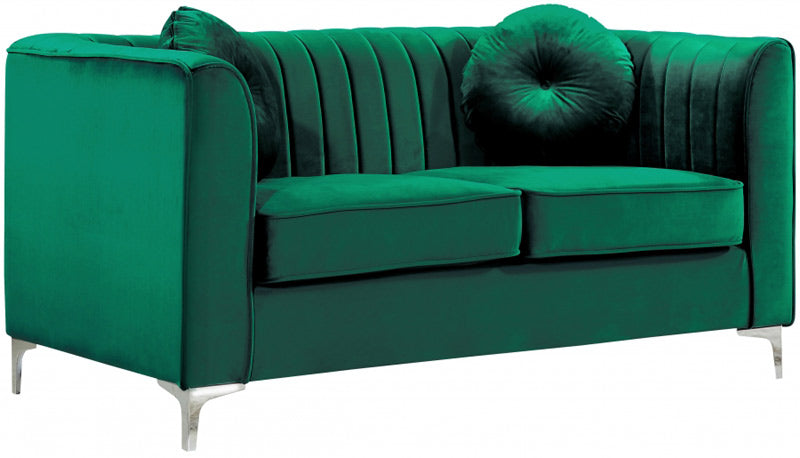 Meridian Furniture - Isabelle 3 Piece Living Room Set in Green - 612Green-S-3SET - GreatFurnitureDeal