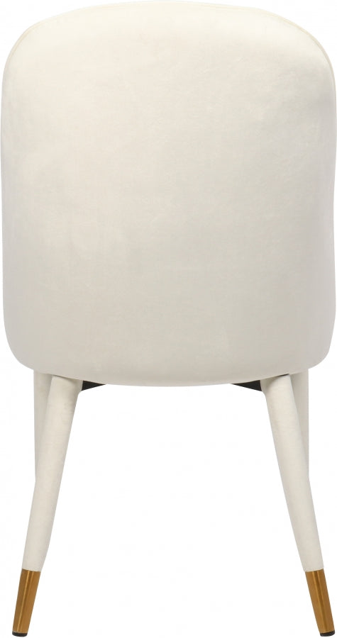 Meridian Furniture - Belle Velvet Dining Chair Set of 2 in Cream - 811Cream-C - GreatFurnitureDeal