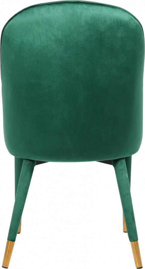 Meridian Furniture - Belle Velvet Dining Chair Set of 2 in Green - 811Green-C - GreatFurnitureDeal
