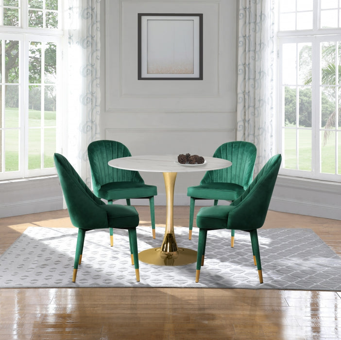 Meridian Furniture - Belle Velvet Dining Chair Set of 2 in Green - 811Green-C