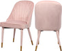 Meridian Furniture - Belle Velvet Dining Chair Set of 2 in Pink - 811Pink-C - GreatFurnitureDeal
