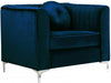 Meridian Furniture - Isabelle Velvet Chair in Navy - 612Navy-C - GreatFurnitureDeal