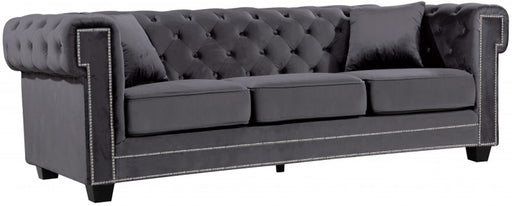 Meridian Furniture - Bowery 3 Piece Living Room Set in Grey - 614Grey-S-3SET - GreatFurnitureDeal