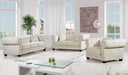 Meridian Furniture - Bowery Velvet Loveseat in Cream - 614Cream-L - GreatFurnitureDeal