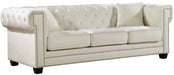 Meridian Furniture - Bowery Velvet Sofa in Cream - 614Cream-S - GreatFurnitureDeal