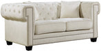 Meridian Furniture - Bowery 3 Piece Living Room Set in Cream - 614Cream-S-3SET - GreatFurnitureDeal