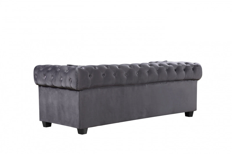 Meridian Furniture - Bowery Velvet Loveseat in Grey - 614Grey-L - GreatFurnitureDeal