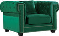 Meridian Furniture - Bowery Velvet Chair in Green - 614Green-C - GreatFurnitureDeal