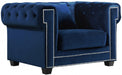 Meridian Furniture - Bowery 3 Piece Living Room Set in Navy - 614Navy-S-3SET - GreatFurnitureDeal