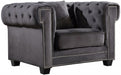 Meridian Furniture - Bowery 3 Piece Living Room Set in Grey - 614Grey-S-3SET - GreatFurnitureDeal