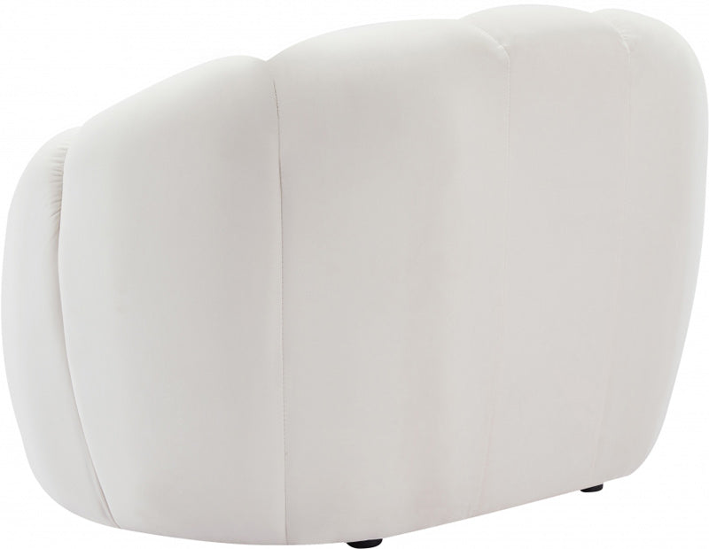 Meridian Furniture - Elijah Velvet Chair in Cream - 613Cream-C - GreatFurnitureDeal