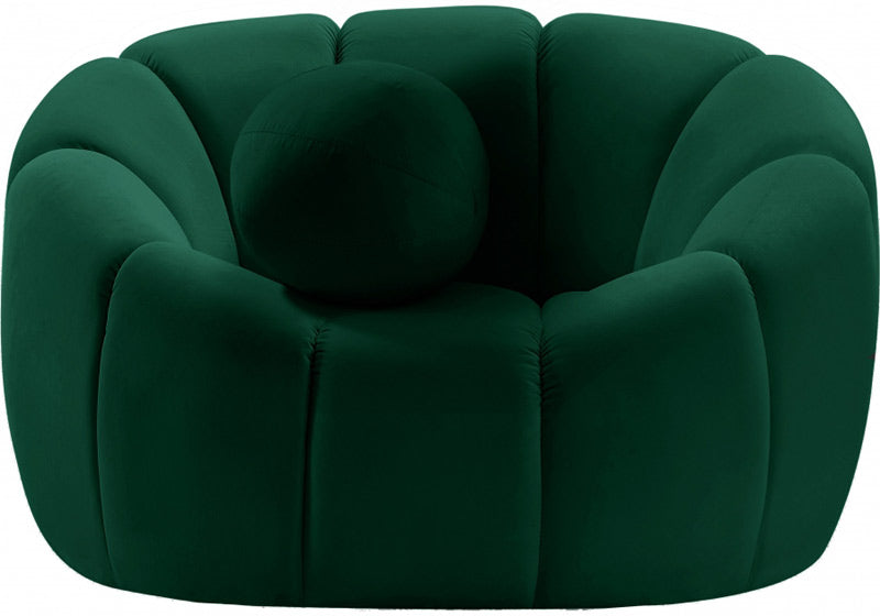 Meridian Furniture - Elijah Velvet Chair in Green - 613Green-C - GreatFurnitureDeal