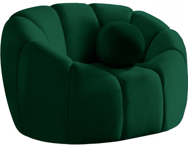 Meridian Furniture - Elijah Velvet Chair in Green - 613Green-C - GreatFurnitureDeal