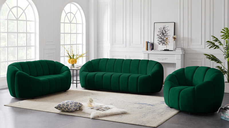 Meridian Furniture - Elijah Velvet Chair in Green - 613Green-C - GreatFurnitureDeal