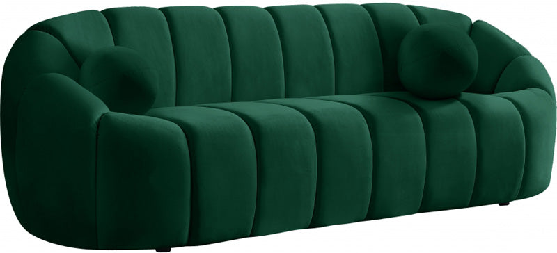 Meridian Furniture - Elijah Velvet Sofa in Green - 613Green-S - GreatFurnitureDeal