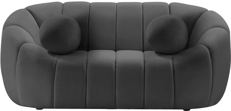 Meridian Furniture - Elijah Velvet Loveseat in Grey - 613Grey-L - GreatFurnitureDeal