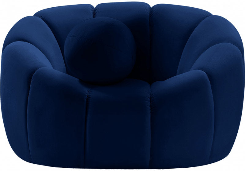 Meridian Furniture - Elijah Velvet Chair in Navy - 613Navy-C - GreatFurnitureDeal