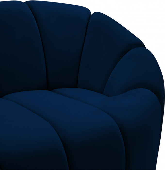 Meridian Furniture - Elijah Velvet Chair in Navy - 613Navy-C - GreatFurnitureDeal